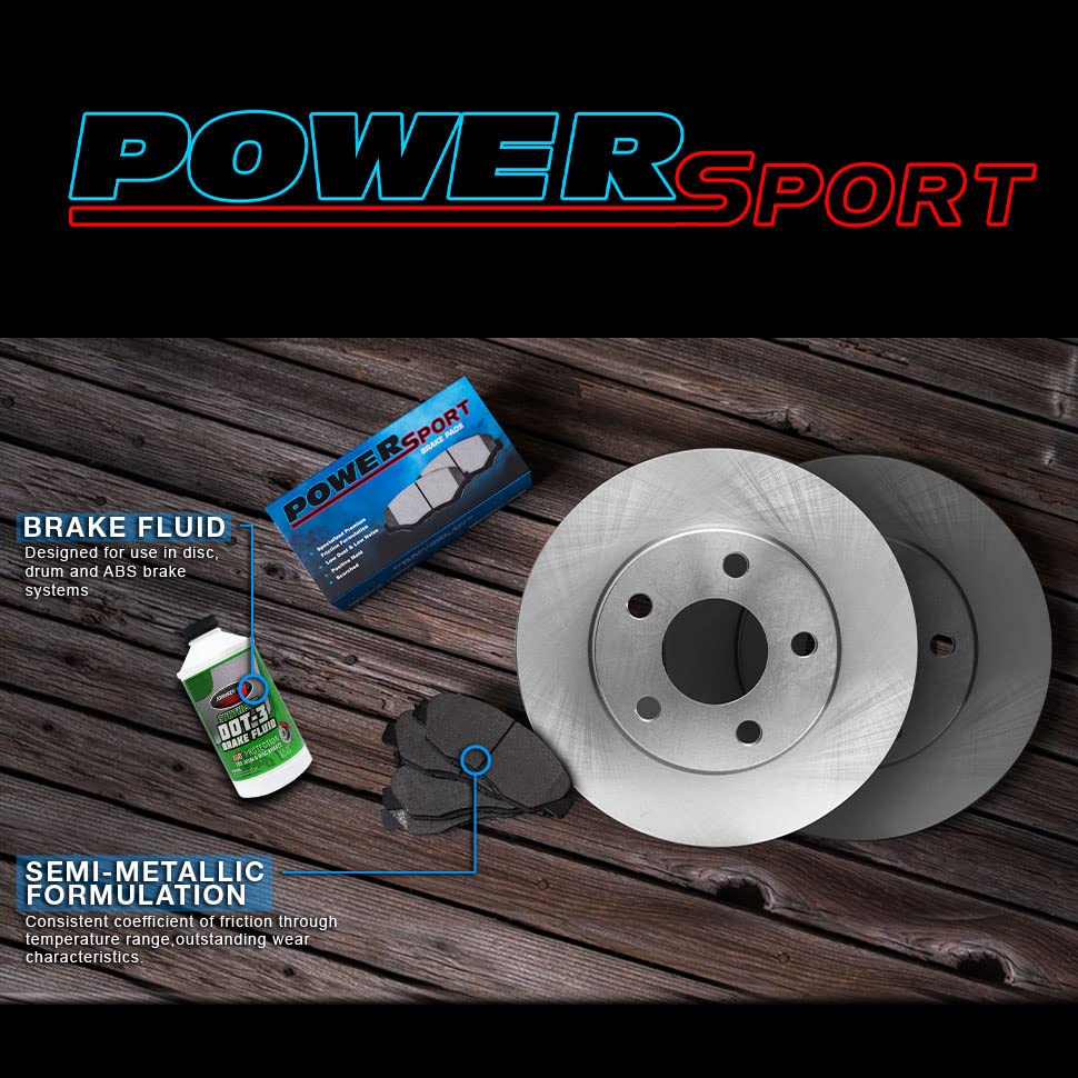 High-Performance Power Sport Front & Rear Brake Pads & Rotors Kit - Heavy Duty Braking System for Motorcycles, ATVs & UTVs - BLBC.40001.04 | Ideal for Off-Road, Racing & Daily Commuting