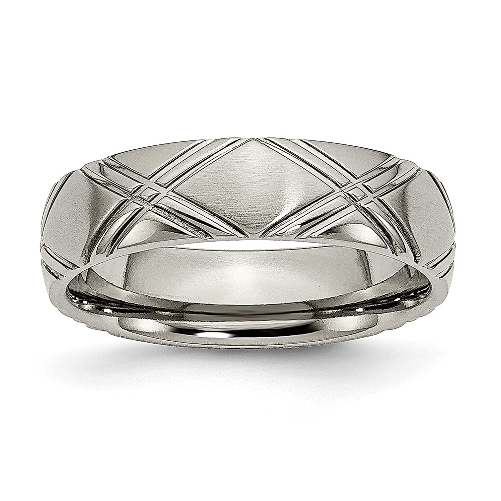 ICE CARATS 6mm Titanium Criss Cross Band Ring for Men - Durable Wedding, Fashion & Gift Jewelry - Perfect for Engagements, Anniversaries & Special Occasions