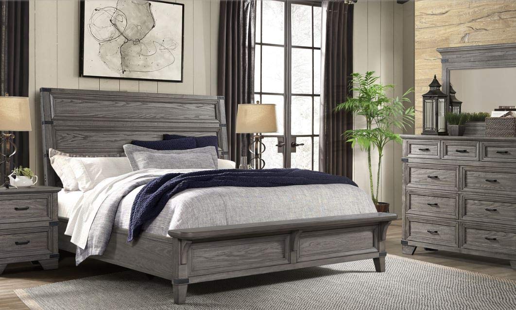 Intercon Forge Queen Size 4-Piece Bedroom Set with Headboard, Dresser & Nightstand - Modern Bedroom Furniture for Master Suite, Guest Room & Apartment