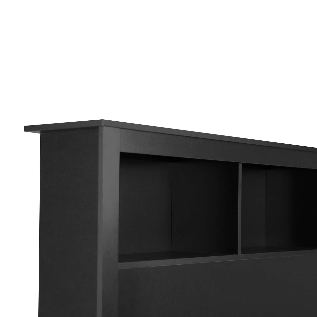 CAPHAUS Wood Bookcase Headboard with Storage - Queen Size, Solid Black - Space-Saving Bedroom Organizer for Books, Decor & Essentials - Perfect for Small Spaces & Modern Bedrooms