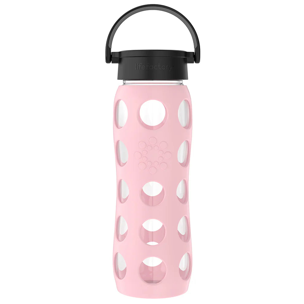 Lifefactory 22oz (650ml) Glass Water Bottle - BPA-Free, Leak-Proof, Durable for Gym, Hiking & Everyday Use