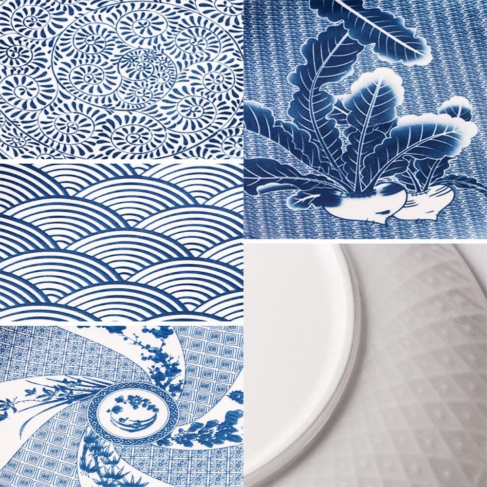 4-Piece Blue Salad Plate Set - Elegant Dinnerware for Salads, Appetizers & Desserts - Perfect for Home Dining, Parties & Entertaining