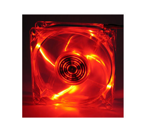 OKGEAR 80mm Firework Red LED Cooling Fan - High Performance PC Case Fan with Vibrant RGB Lighting for Gaming Rigs, Computer Builds & Workstations