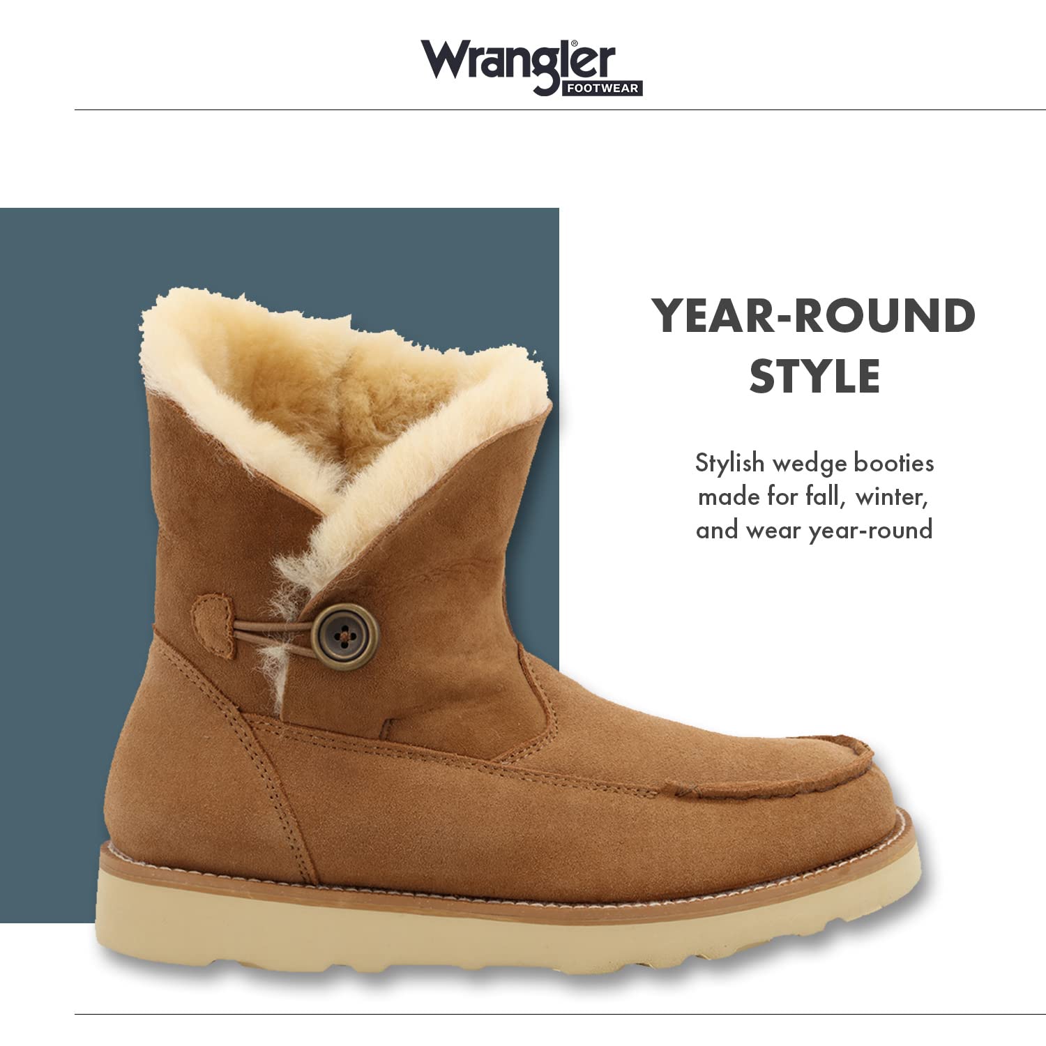 Wrangler Women's Wedge Bootie - Comfortable & Stylish Ankle Boots for Casual Wear, Work & Outdoor Activities