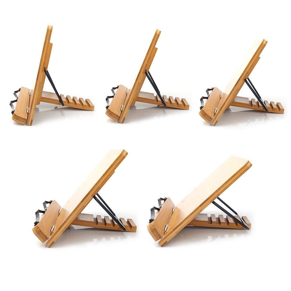 Adjustable Book Stand Holder - Ergonomic Reading & Studying Desk Organizer for Books, Tablets, and Laptops - Perfect for Home Office, Library, and Classroom Use