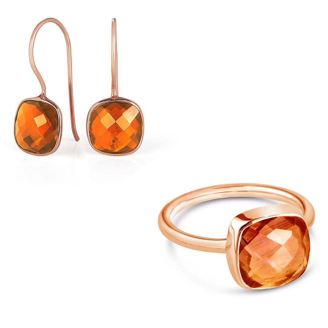 Natural Carnelian Gemstone Rose Gold Earrings for Women | Elegant Dangle Hoop Earrings | Perfect for Parties, Weddings & Everyday Wear