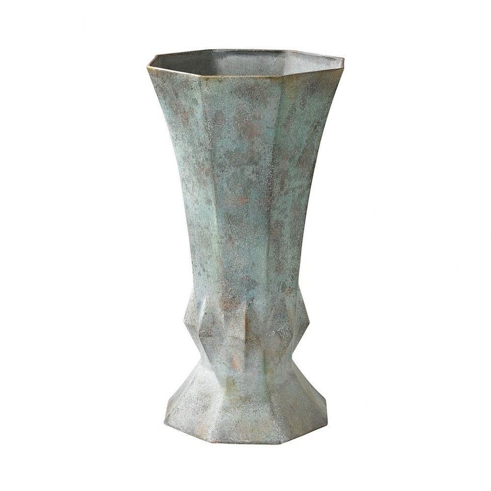 ELK 2100-015 Vintage Patina Vase Jar Bottle - Perfect for Home Decor, Wedding Centerpieces & Rustic Farmhouse Style