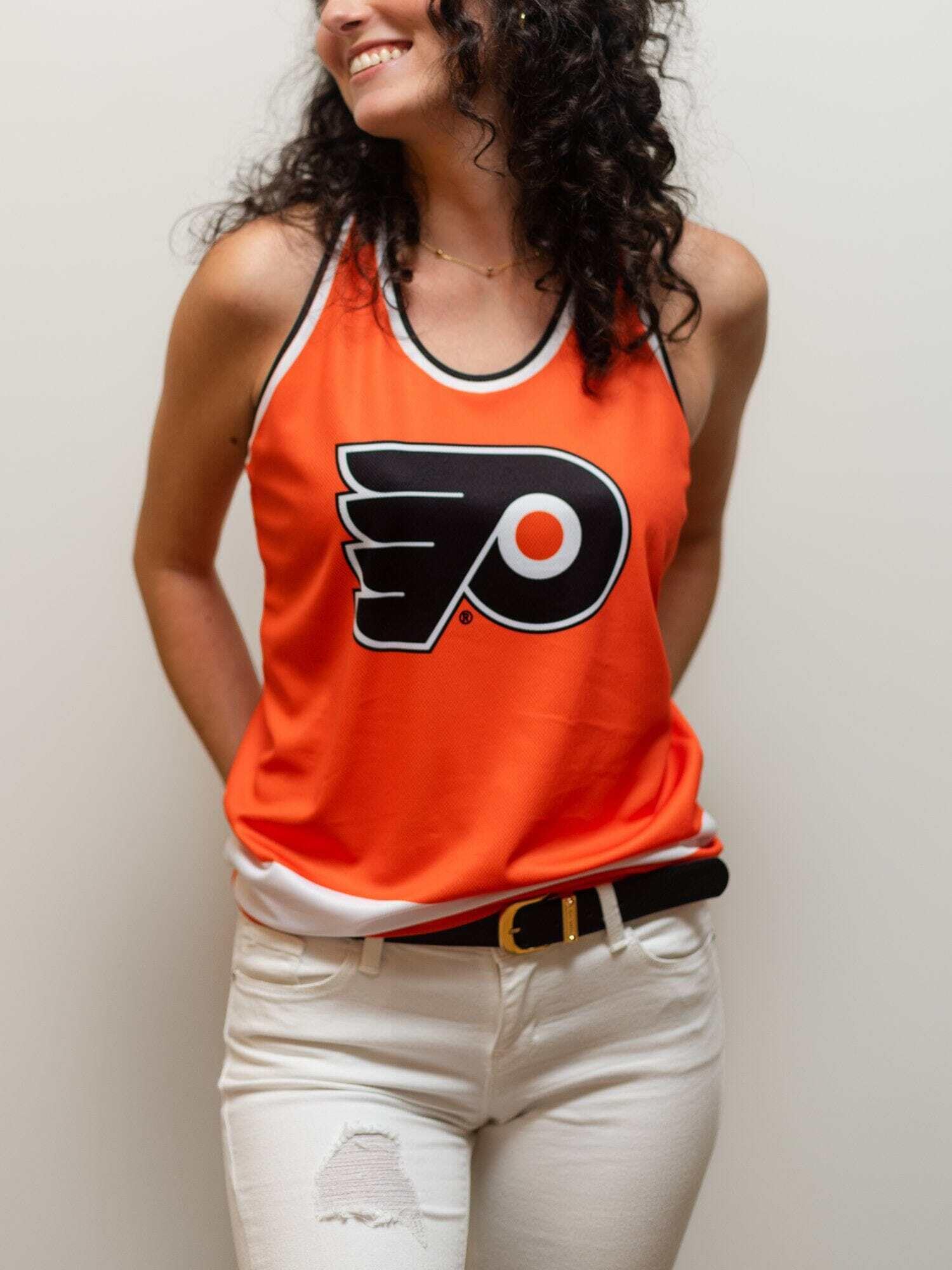 Philadelphia Flyers Women's Racerback Hockey Tank Top - Breathable Sports Jersey for Hockey Fans & Gym Workouts - Perfect for Game Day, Training & Casual Wear