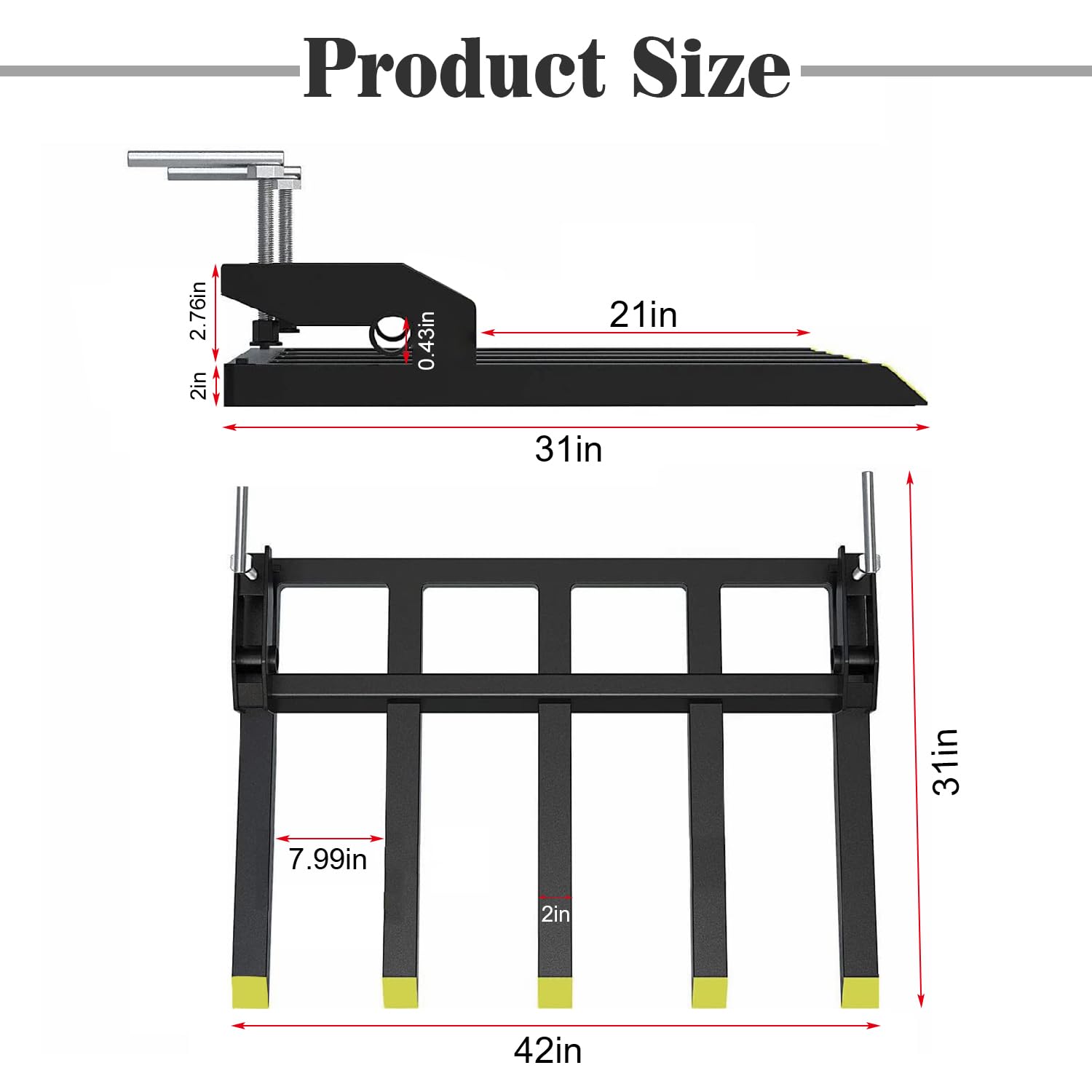 **Heavy Duty Clamp-On Debris Fork for 48