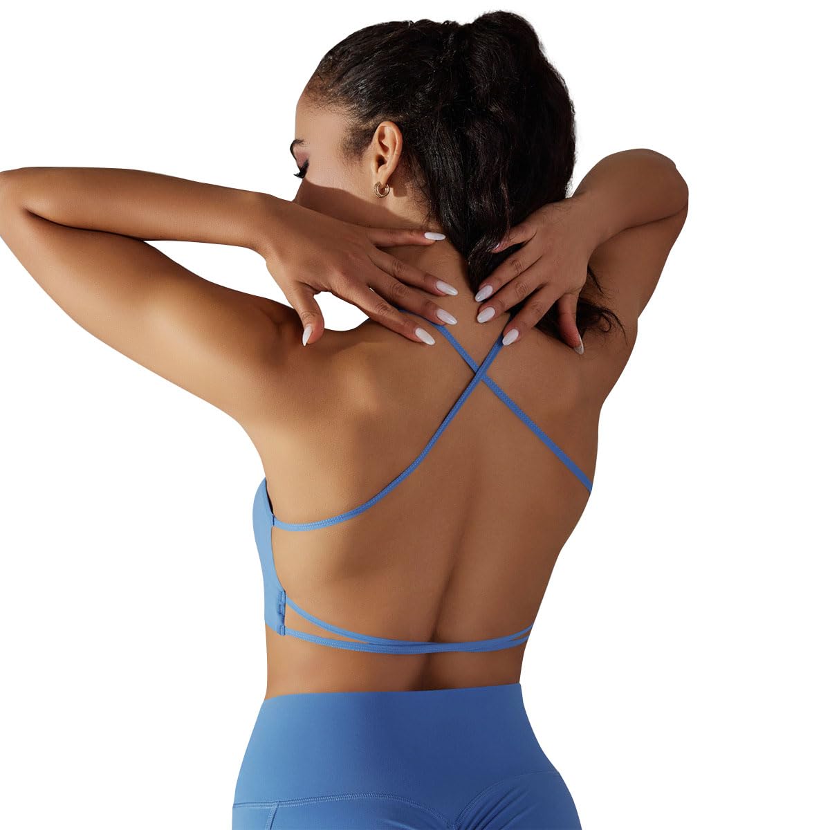 ZITA Women's Backless Sports Bra - Seamless Gym Top with Medium Support & Removable Pads - Perfect for Yoga, Running, and Workouts