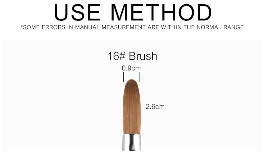 Professional Kolinsky Acrylic Nail Brush - Red Wooden Handle Salon Nail Art Brush for Acrylic & Gel Nails (#16) - Perfect for Nail Extensions, Sculpting & Detailed Nail Art Designs