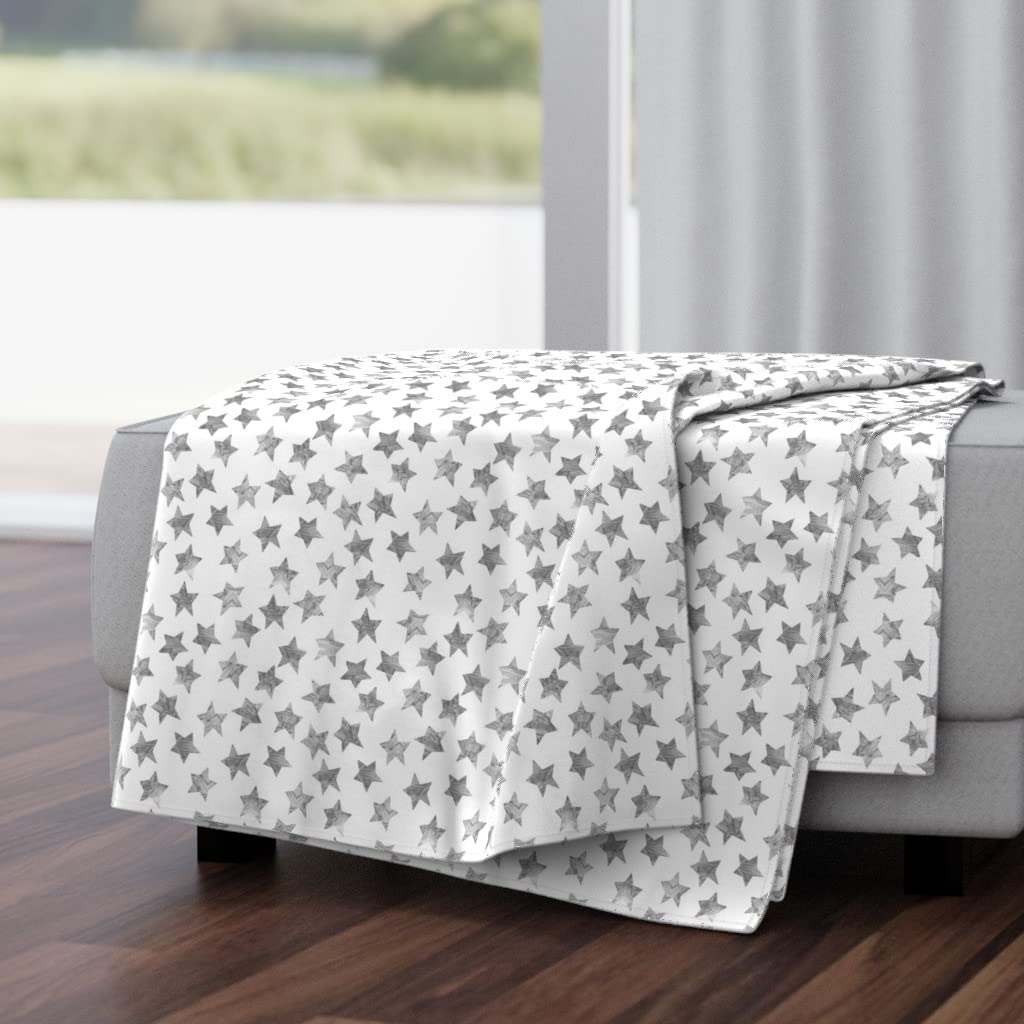 Soft Plush Minky Throw Blanket 50x70 Inches - Watercolor Grey Star Sky Design, Gender Neutral Unisex Blanket for Boys, Girls & Adults | Perfect for Bedroom, Sofa, Nursery & Cozy Home Decor