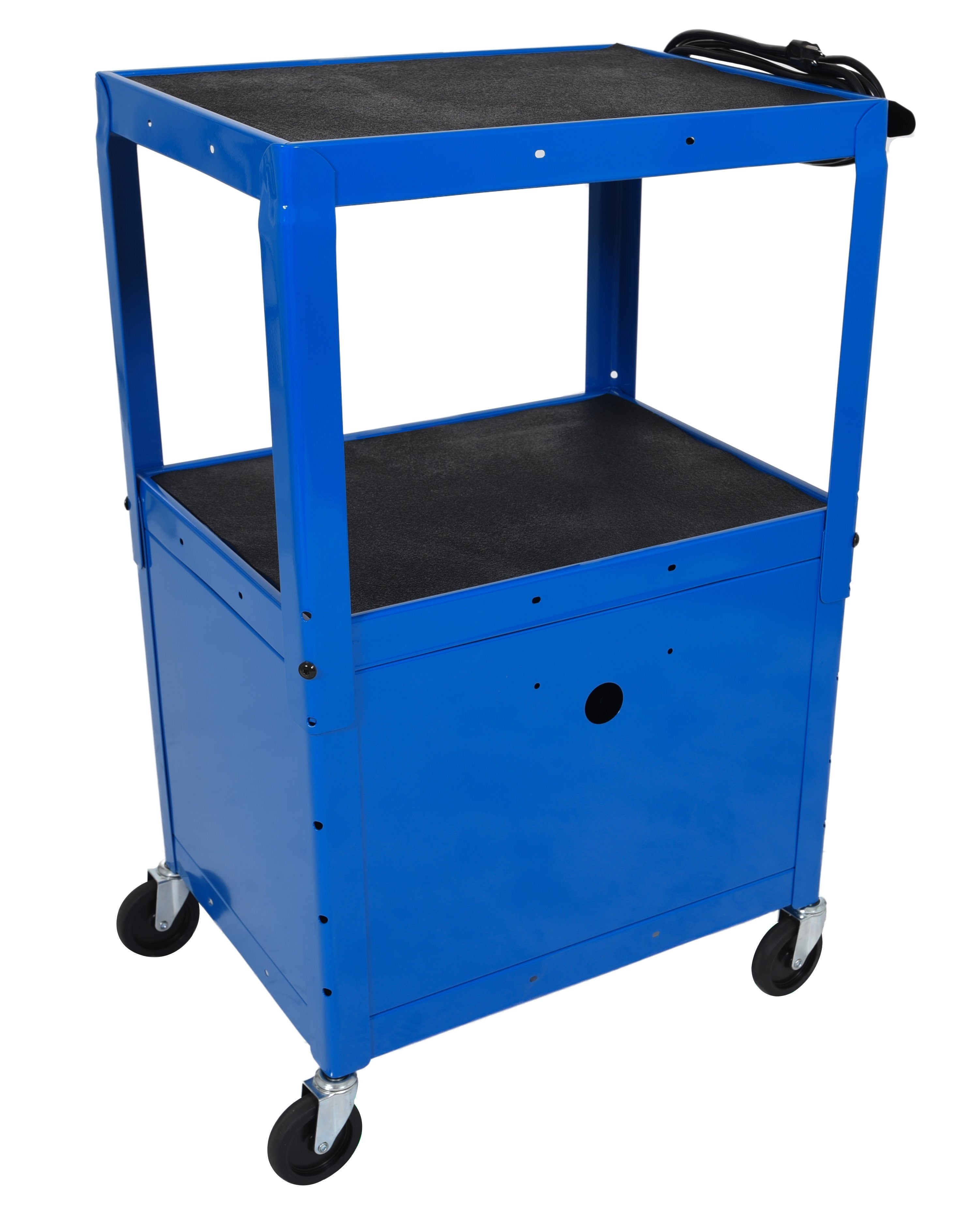 Adjustable Height Rolling Cart with Cabinet - Luxor Blue 42