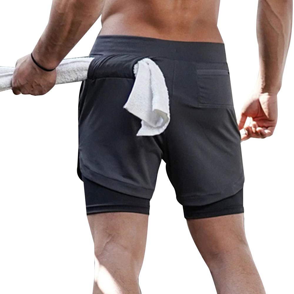 Surenow Men's Running Shorts - 2-in-1 Stealth Workout Shorts with 7-Inch Inseam for Gym, Yoga & Outdoor Sports | Lightweight Athletic Shorts for Jogging, Training & Active Lifestyle