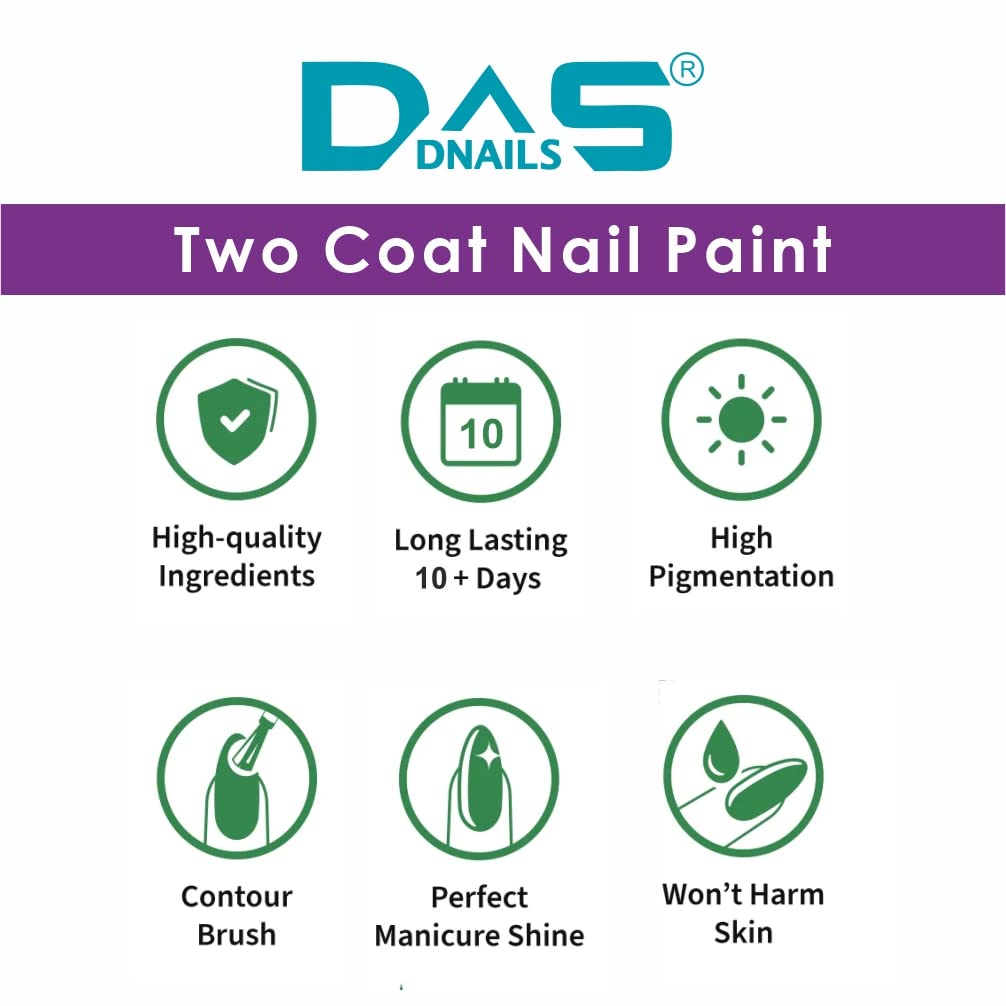 Dnails Nail Polish in Red | Long Lasting Chip Resistant Formula | High Shine Vegan Nail Paint for Women | Smooth Easy Application | Non-Toxic & Cruelty Free | Perfect for Parties, Weddings & Everyday Wear