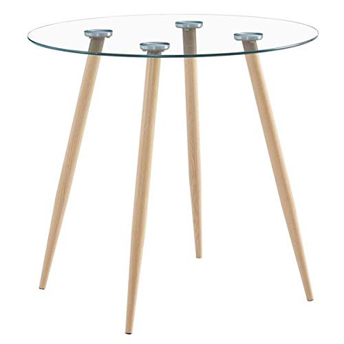80x80x75cm Modern Glass Dining Table - Elegant Kitchen & Breakfast Table for Home, Office, Living Room & Dining Room - Perfect for Small Spaces, Apartments & Family Gatherings