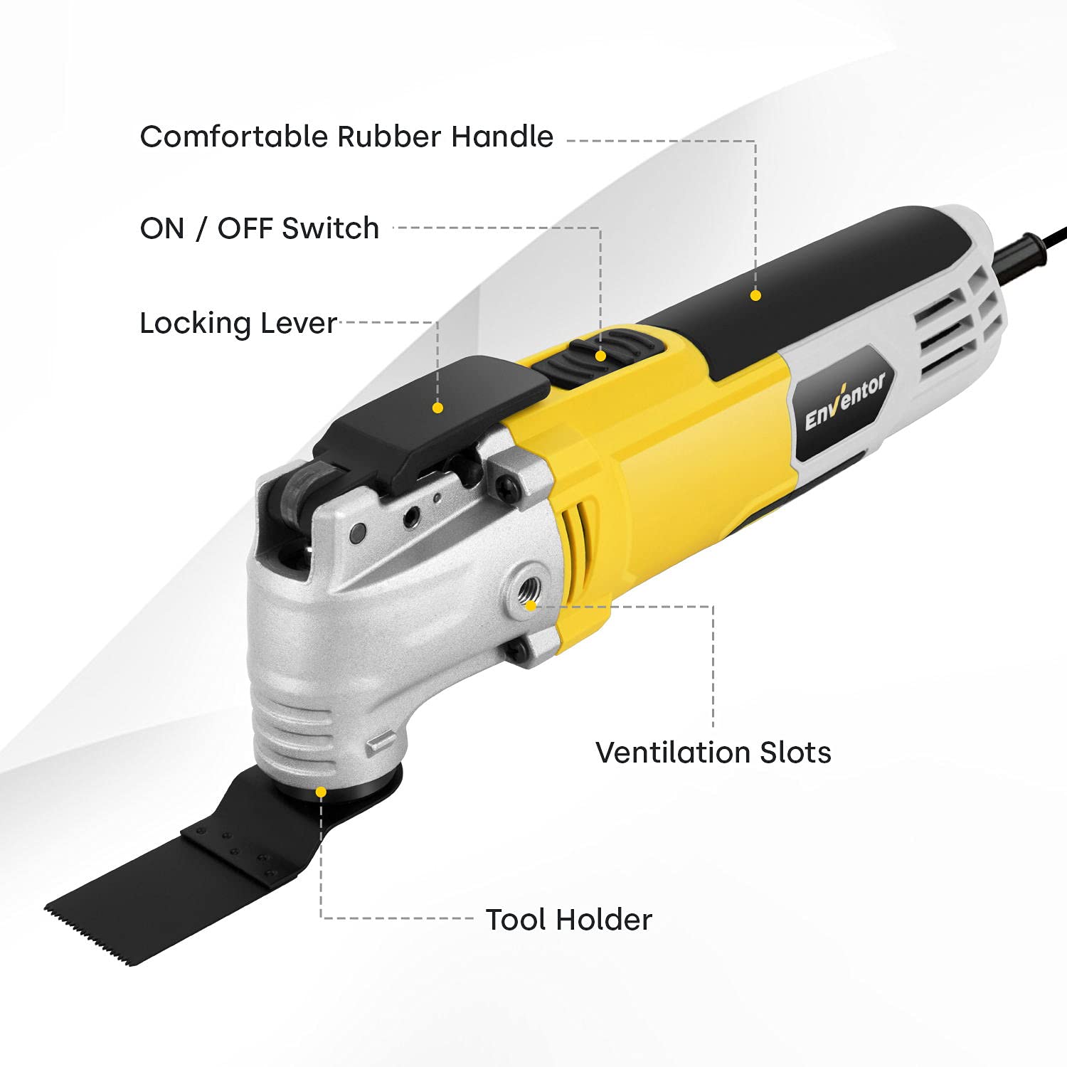 ENVENTOR 2.5-Amp Oscillating Multi-Tool Kit with 164Ft Self-Leveling Laser Level - Perfect for DIY Projects, Home Renovations & Professional Construction Work