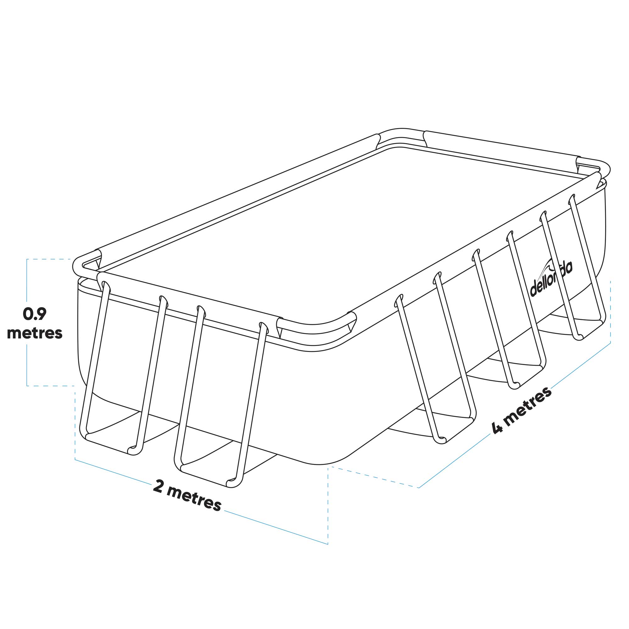 13ft Deluxe Steel Frame Swimming Pool with Filter Pump - Rectangular Above Ground Pool for Backyard, Outdoor Family Fun & Summer Relaxation