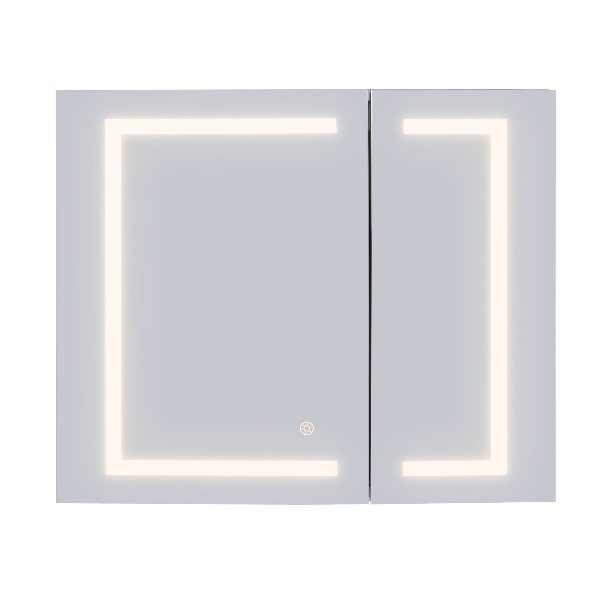 Hemnes Frameless LED Bathroom Medicine Cabinet - Surface Mount or Recessed Installation, Modern Mirror Cabinet with Lights for Vanity & Shaving