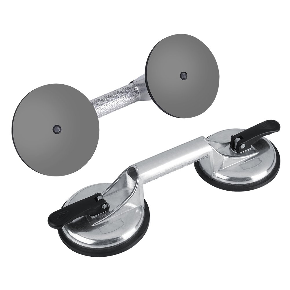 Heavy Duty Aluminum Alloy Vacuum Suction Cup - Professional Double Plate Glass Lifter & Dent Puller for Window Installation, Auto Body Repair, and Glass Moving