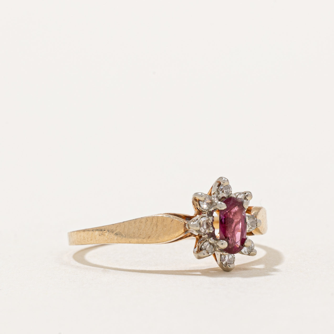 Exquisite Ruby & Diamond Halo Ring | 0.30ct Center Stone & 0.08ctw Halo Diamonds | Size 5.75 | Elegant Engagement, Anniversary or Gift Jewelry for Women