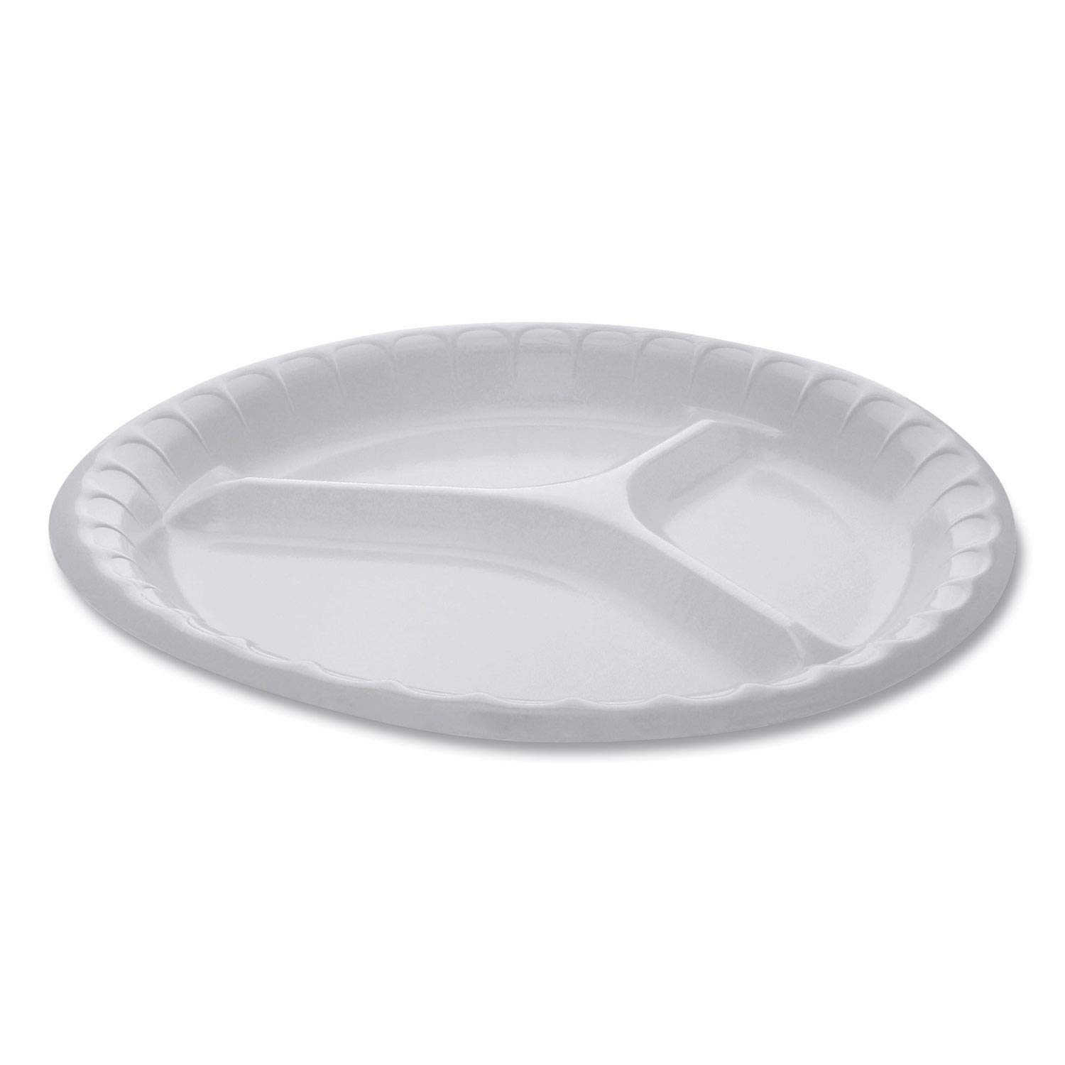 Pactiv 3-Compartment Foam Plate - 10.25