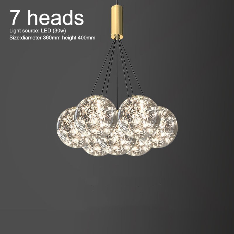 Elegant Glass Ball Chandeliers - Modern Crystal Ceiling Light Fixture for Living Room, Dining Room & Bedroom | Perfect for Home Decor, Wedding Venues & Luxury Interior Lighting