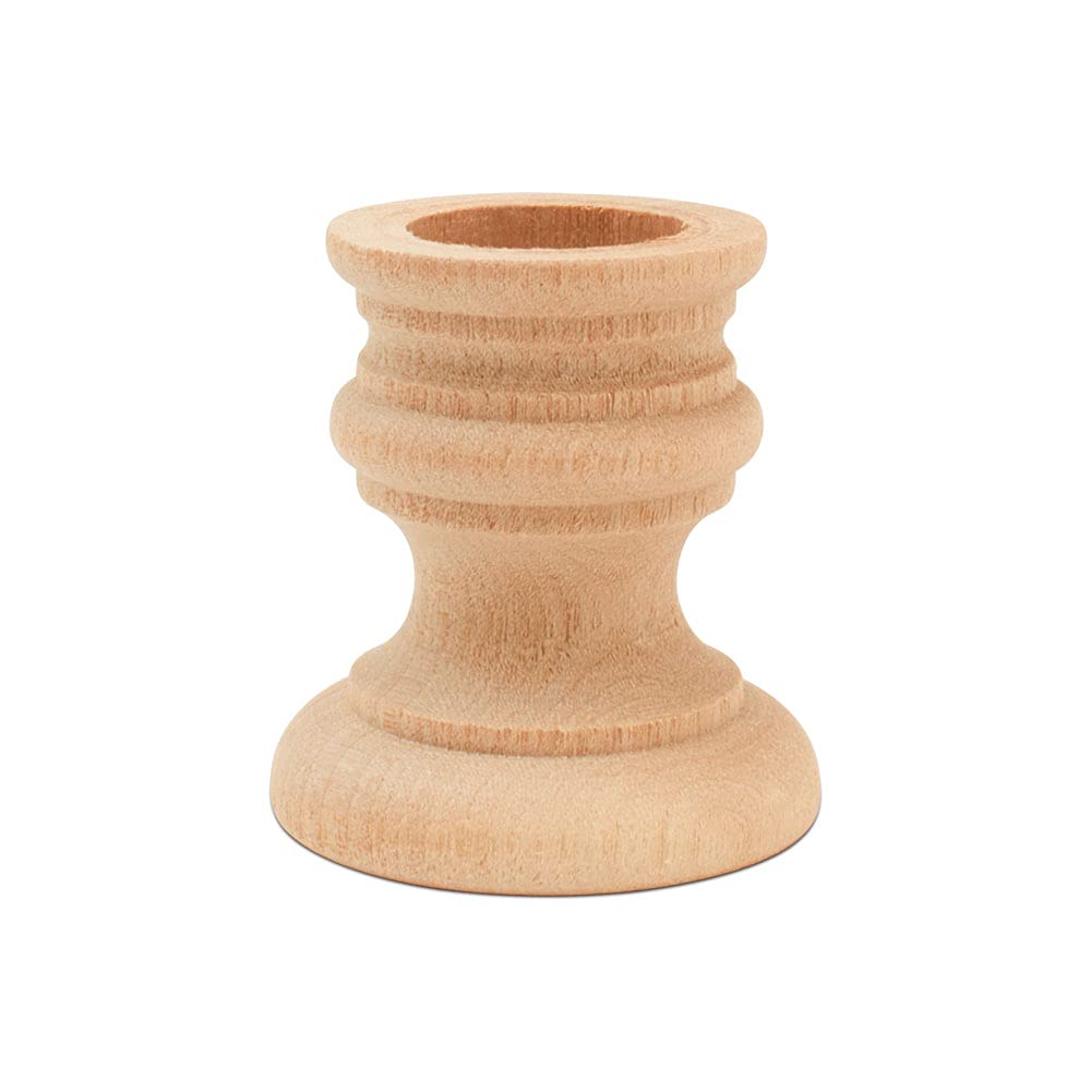 Unfinished Wood Country Candle Cups - 1-7/8 Inch with 7/8 Inch Taper Candle Hole - Pack of 25 - Rustic Home Decor for Weddings, Parties & Holiday Centerpieces - by Woodpeckers
