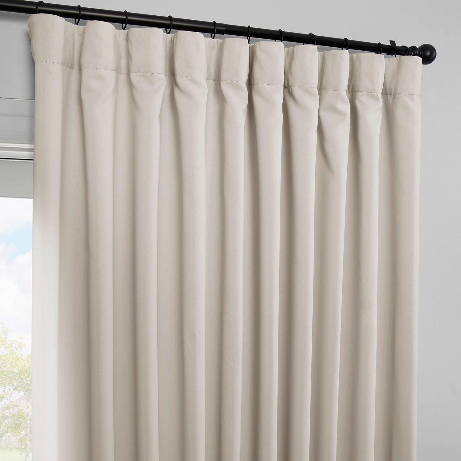 Alabaster Beige Extra Wide Blackout Curtains for Bedroom - 100% Room Darkening Window Drapes for Better Sleep & Light Control