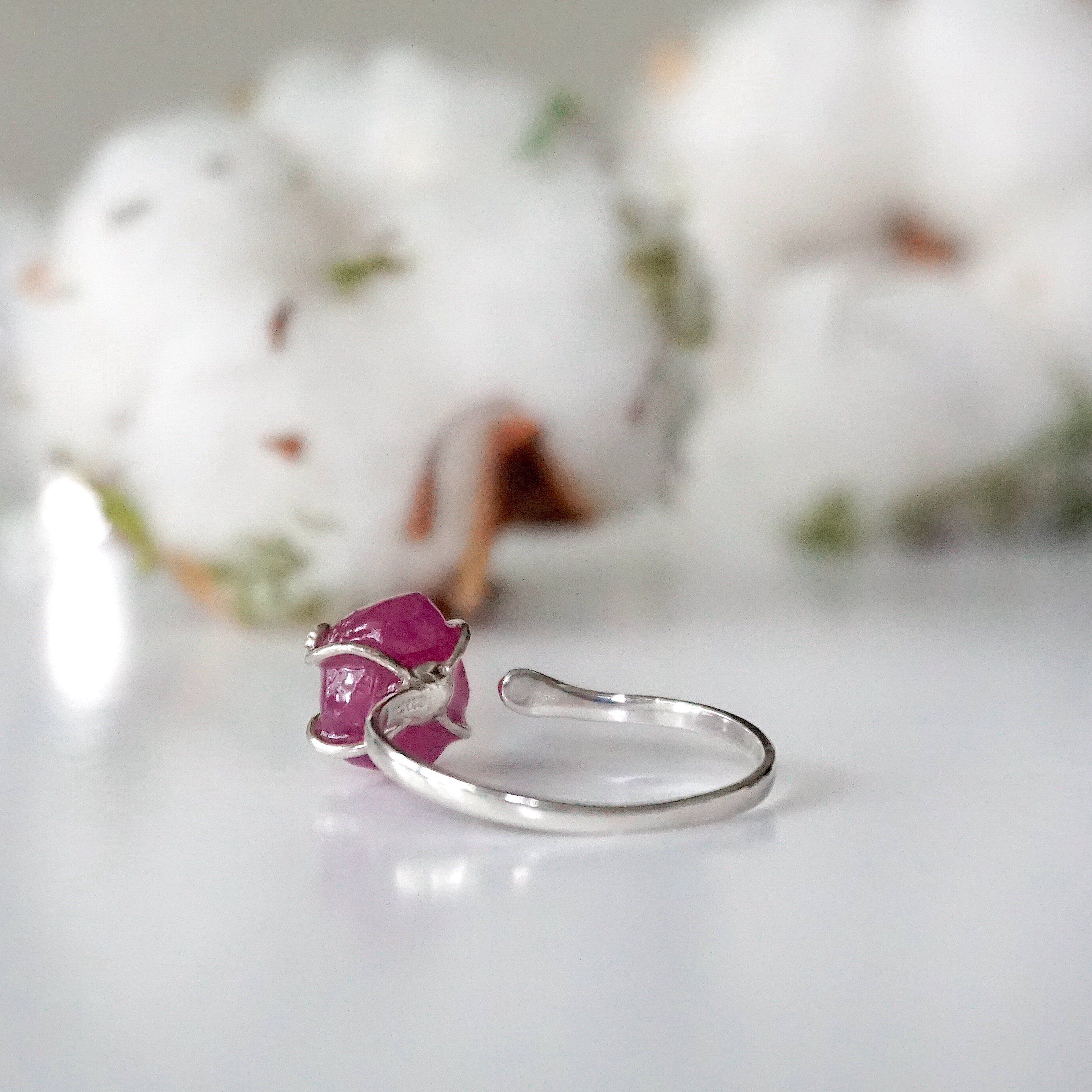 Natural Pink Ruby Ring for Women - Sterling Silver 925 Elegant Jewelry Gift for Birthday, Anniversary & Valentine's Day | Perfect for Evening Parties, Date Nights & Special Occasions