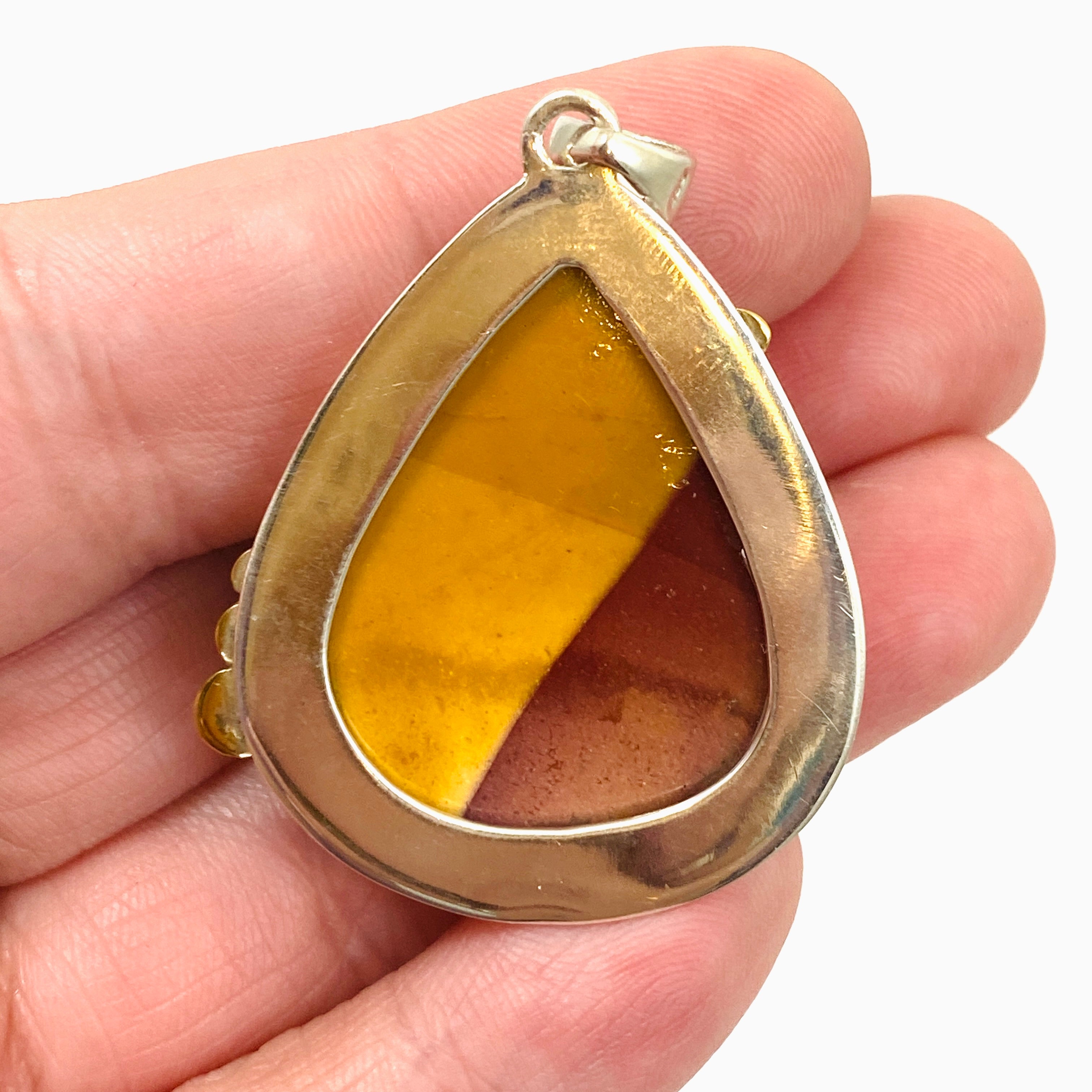 Natural Mookaite Teardrop Cabochon Pendant with Brass Accents - Unique Handmade Jewelry KPGJ4841 | Perfect for Boho Style, Gift Giving & Spiritual Healing