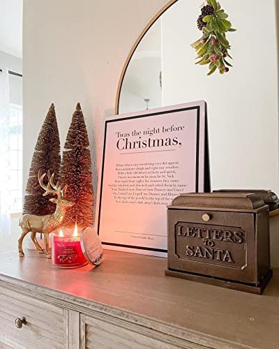 Antique Copper Metal Letters to Santa Mailbox - Rustic Holiday Decoration for Christmas Porch, Fireplace & Home Decor - Hearth & Hand with Magnolia