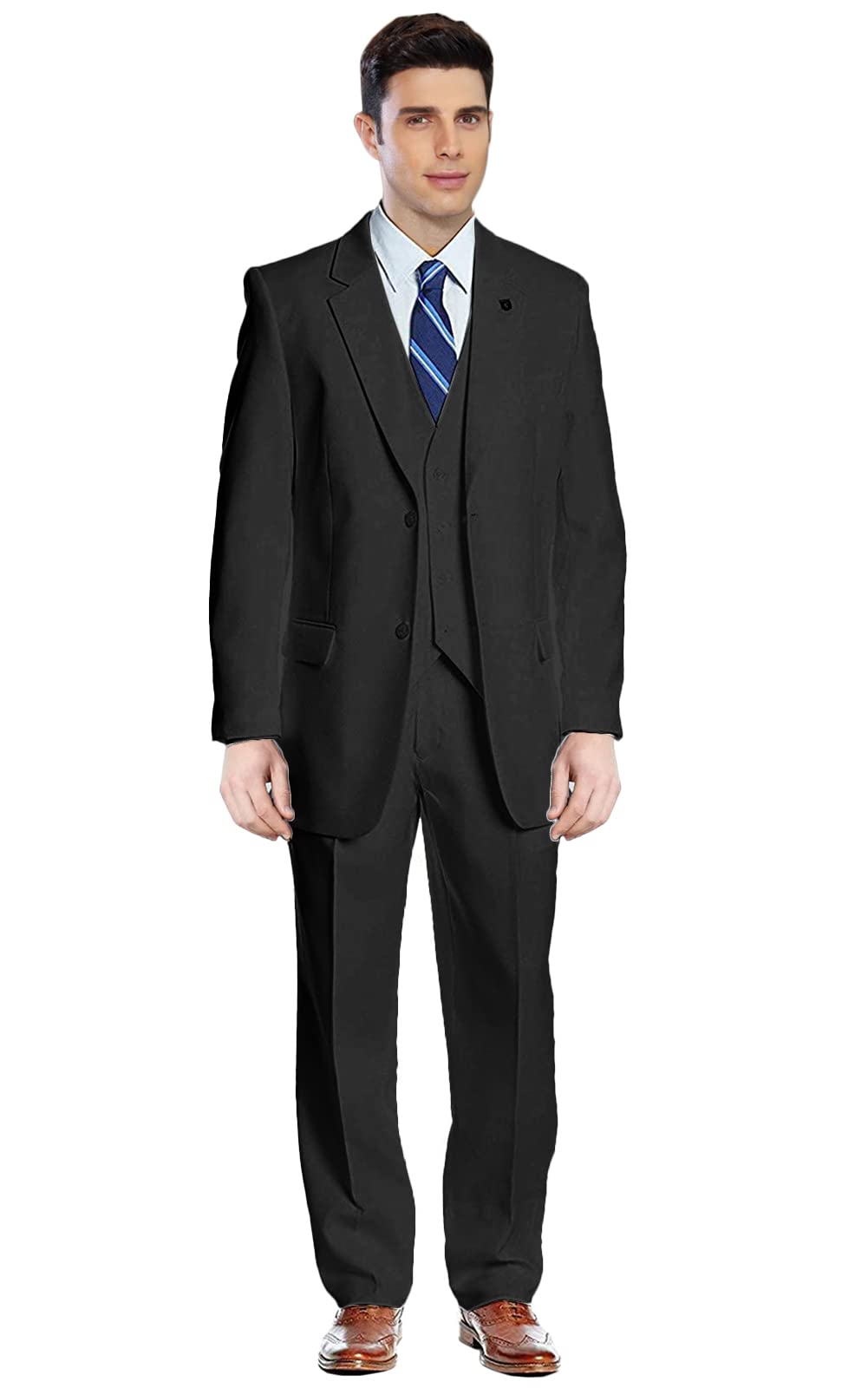 GATMSTZ Men's Notch Lapel 3-Piece Wedding Suit | Big & Tall Tuxedo with Vest & Pants | Perfect for Weddings, Prom, Formal Events & Special Occasions