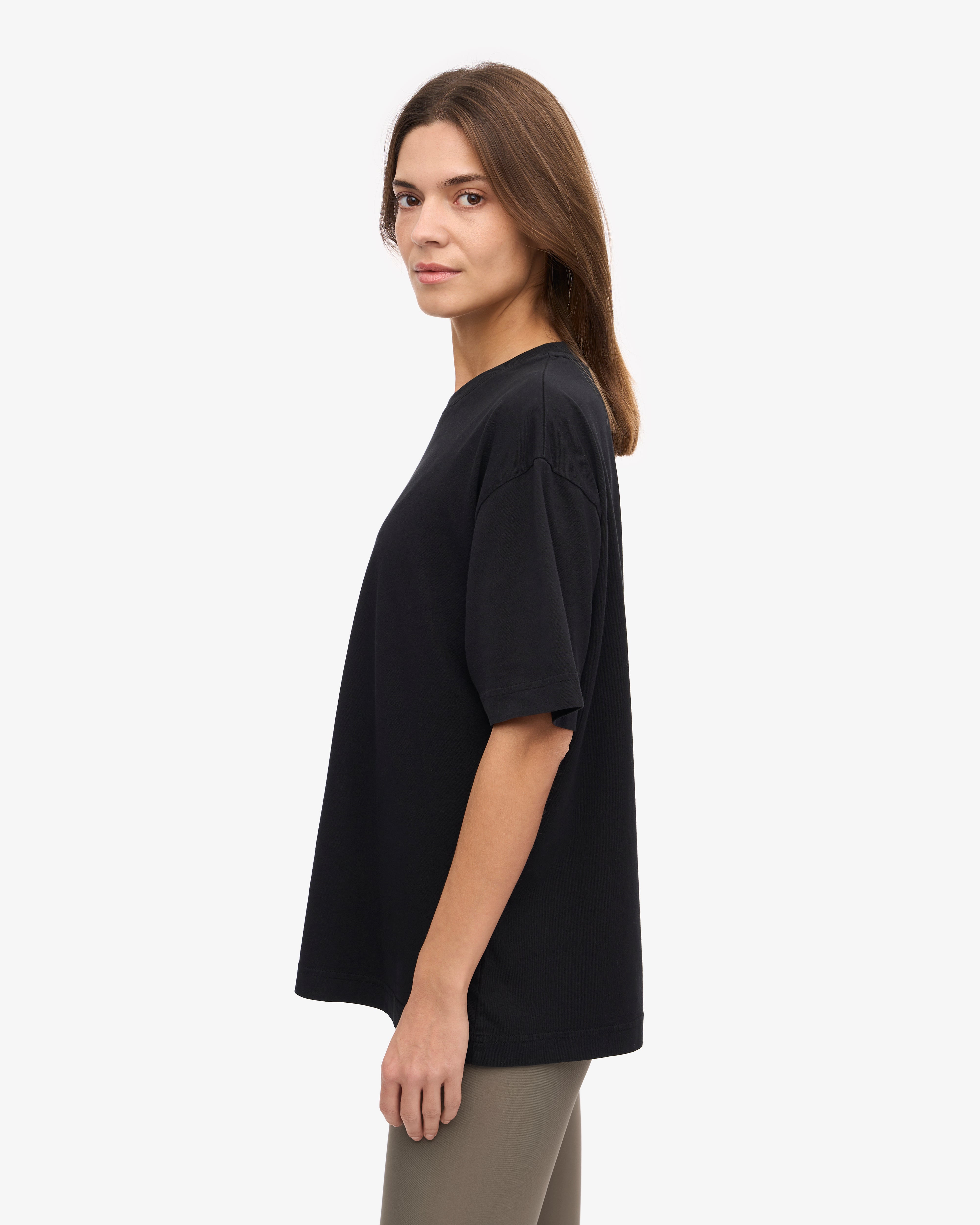 Oversized Organic Cotton T-Shirt for Women - Deep Black | Soft & Comfortable Casual Wear for Everyday Outfits