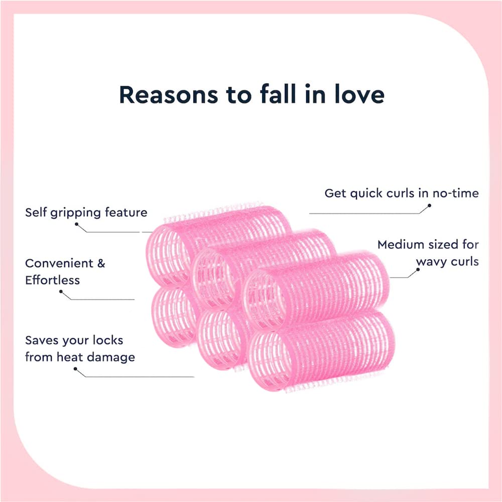Self Grip Hair Curlers for Women & Girls - Tandem Salon Hair Rollers for Styling, Waving & Curling (Multicolor, 12-Piece Set, Pack of 2) - Perfect for Home Hairstyling, Salon Use & Party Looks