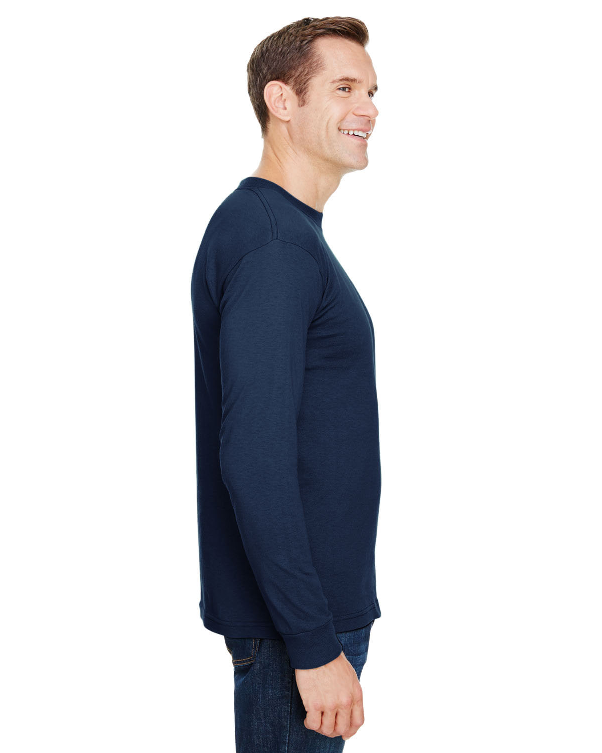 Bayside BA3055 Unisex Union Made Long Sleeve Pocket Crew T-Shirt - Comfortable Workwear for Men & Women - Perfect for Construction, Factories, and Outdoor Activities