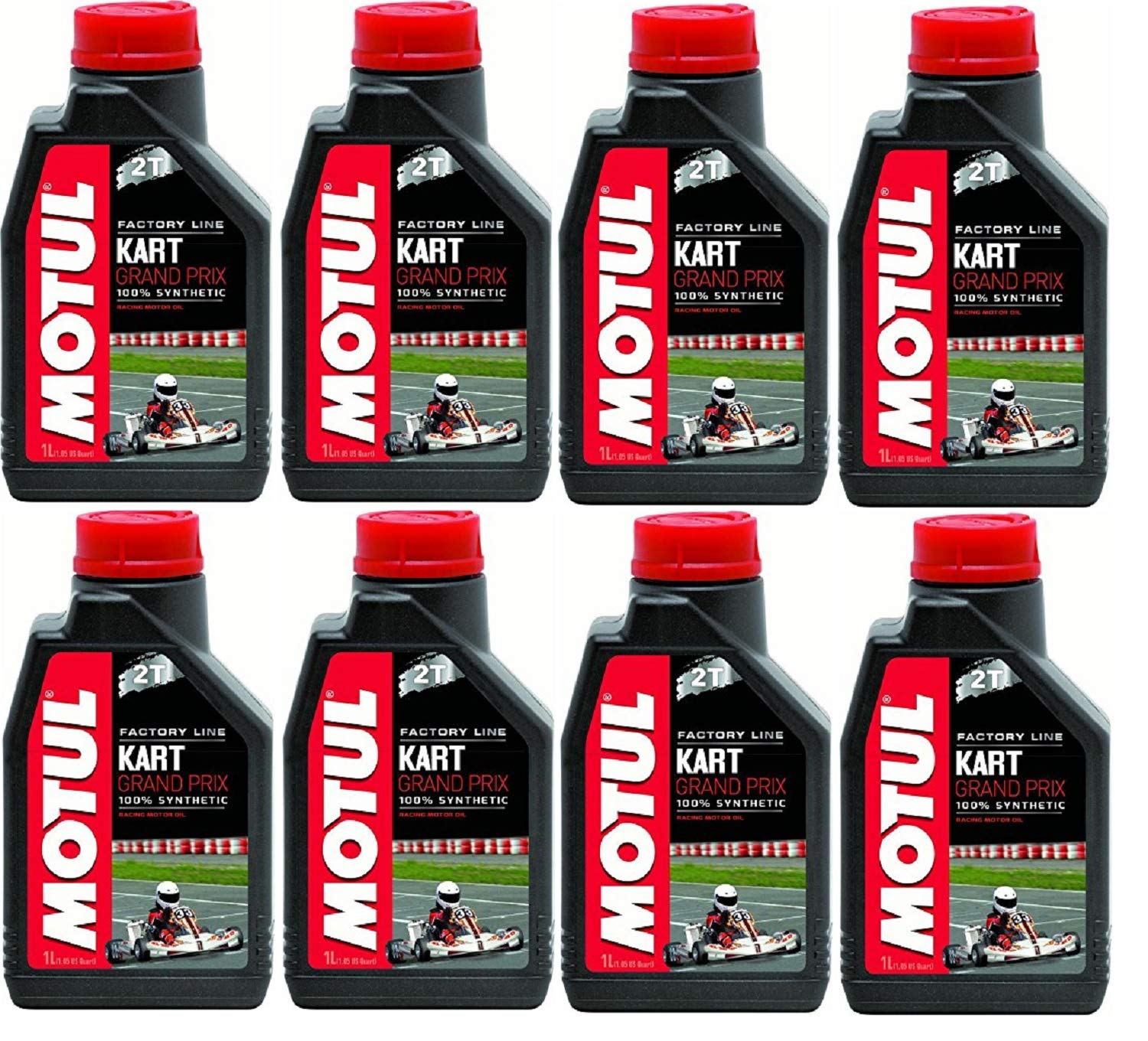 Motul 105884 Kart Grand Prix 2T Motor Oil - 8 Pack of 1-Liter Bottles for High-Performance Racing Engines | Ideal for Karting, Motorcycle & Small Engine Maintenance