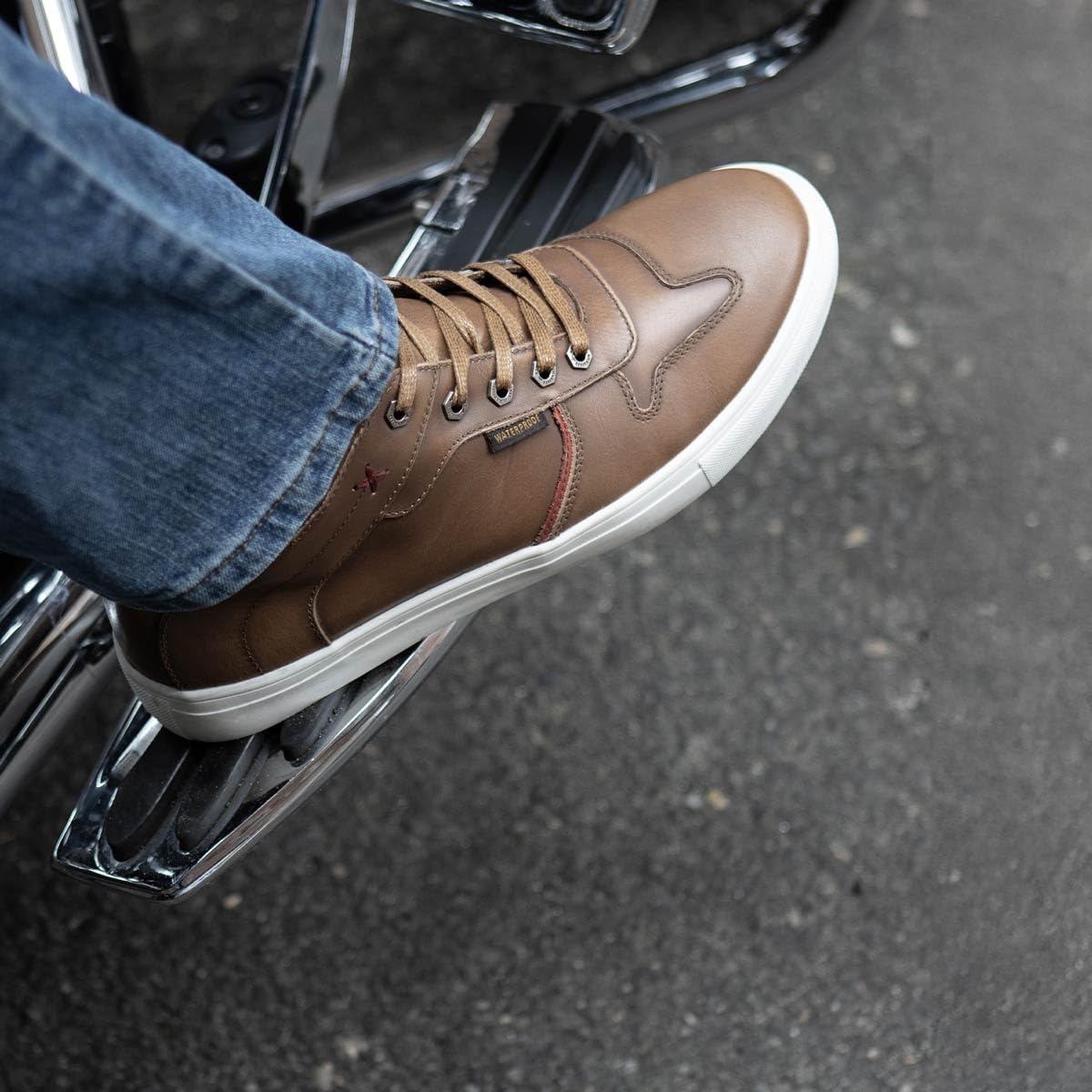Milwaukee Leather MBM9154 Men's Cognac Leather High-Top Motorcycle Boots - Waterproof, Reinforced & Ankle Support - Size 10 | Durable Riding Shoes for Street Biking & Outdoor Adventures