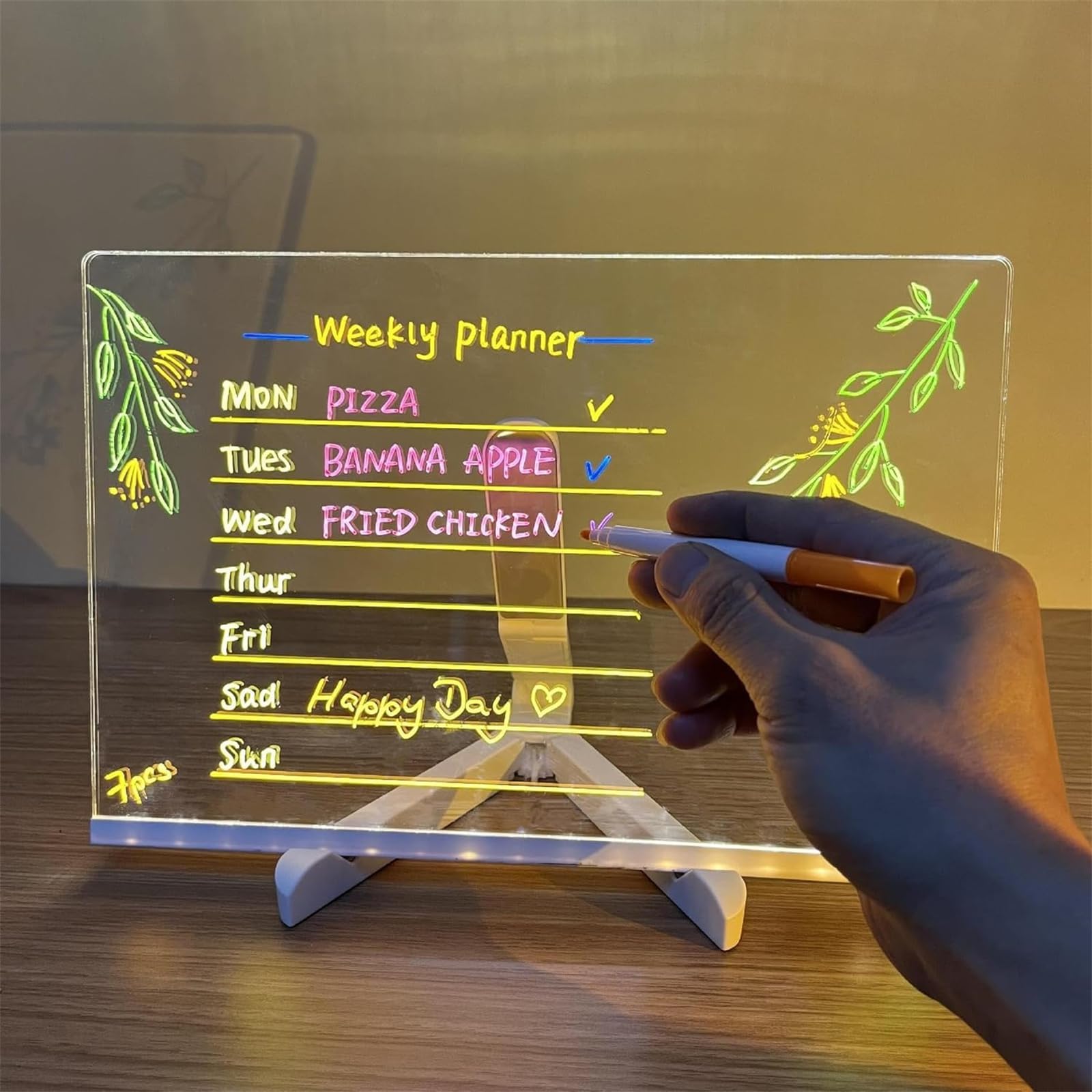 Turbo Breeze LED Light-Up Drawing Board - 30x20cm Erasable Writing & Sketching Pad for Kids & Adults with Night Light - Perfect for Home, Office, Travel & Creative Play