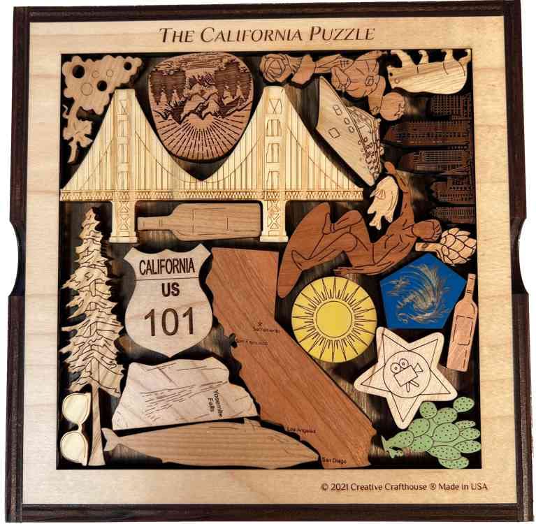 Premium Wooden California Picture Frame Puzzle by Creative Crafthouse - Perfect for Home Decor, Gifts & Puzzle Enthusiasts