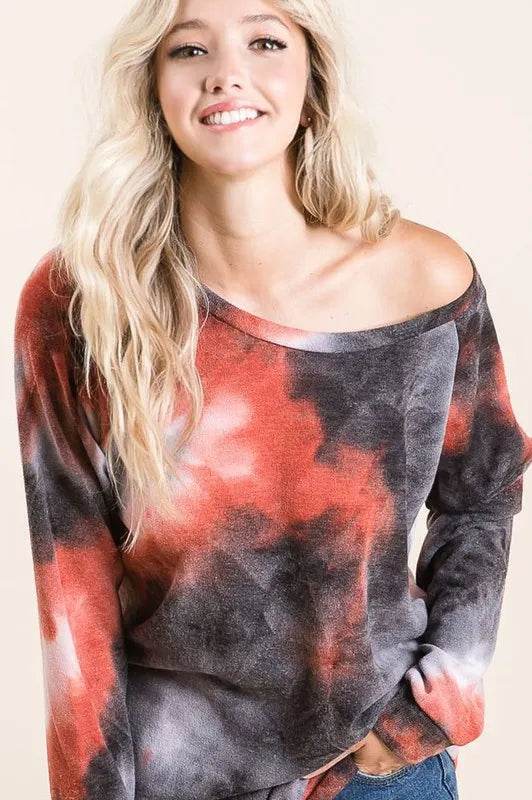 Tie Dye Sweater Knit Top for Women - Soft & Stylish Pullover - Boho Chic Casual Wear for Fall & Winter