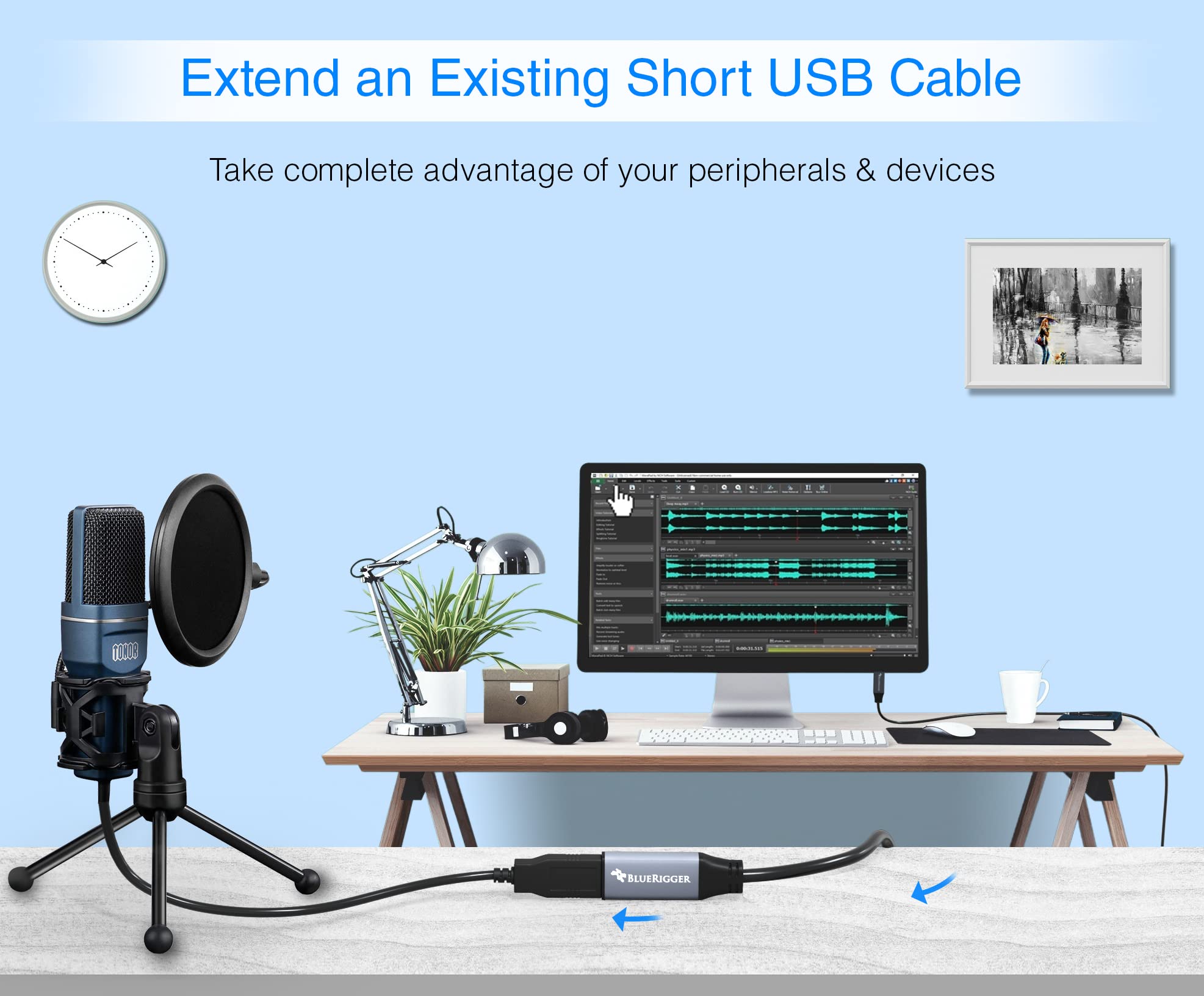 BlueRigger USB 3.0 Extension Cable 6FT - High Speed 5Gbps USB A Male to Female Adapter Cord - Long USB Extender for VR Headset, Printer, Hard Drive, Flash Drive, Keyboard, Mouse, Xbox - Perfect for Gaming, Office & Home Entertainment Setup