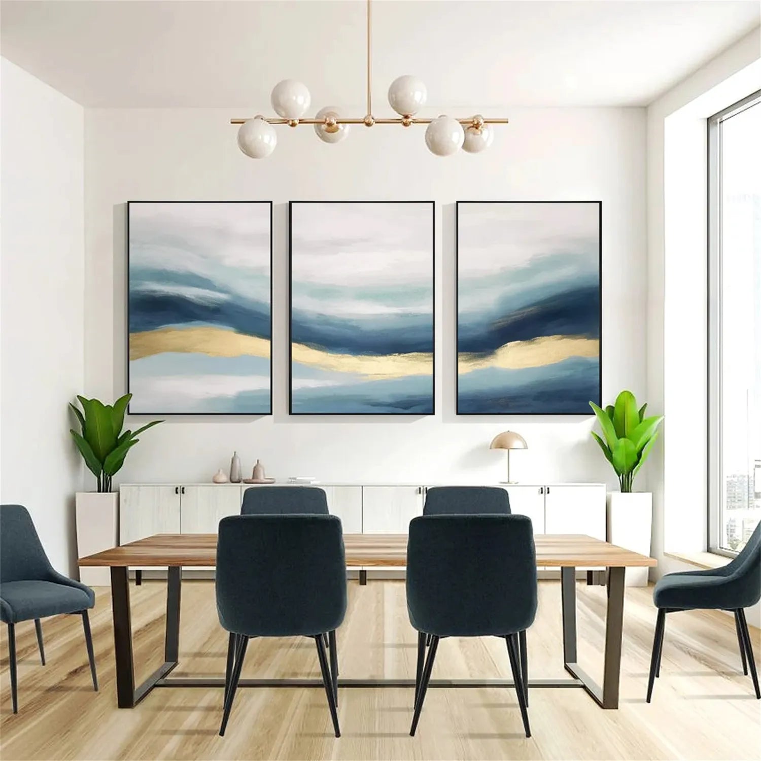 Abstract Painting Set of 3 - Modern Wall Art for Living Room, Bedroom & Office Decor | Canvas Prints for Home & Office | #AB230