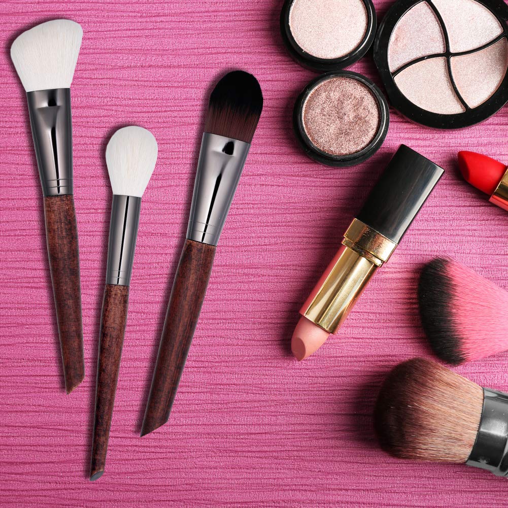 16-Piece Professional Makeup Brush Set - Premium Synthetic Bristles with Tapered Wooden Handles - Foundation, Eyeshadow & Concealer Brushes - Complete Makeup Kit for Daily Beauty & Professional Makeup Application