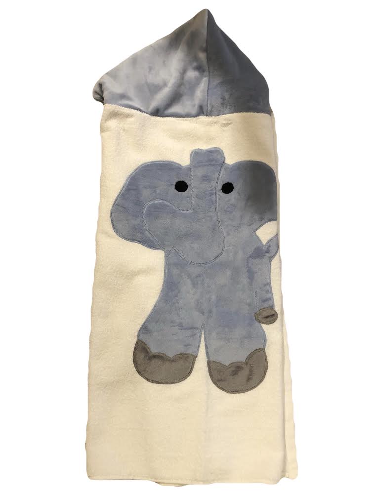 Soft KokoBaby Blue Elephant Hooded Baby Towel - Absorbent & Gentle for Newborns, Infants - Perfect for Bath Time, Swimming & Photo Shoots