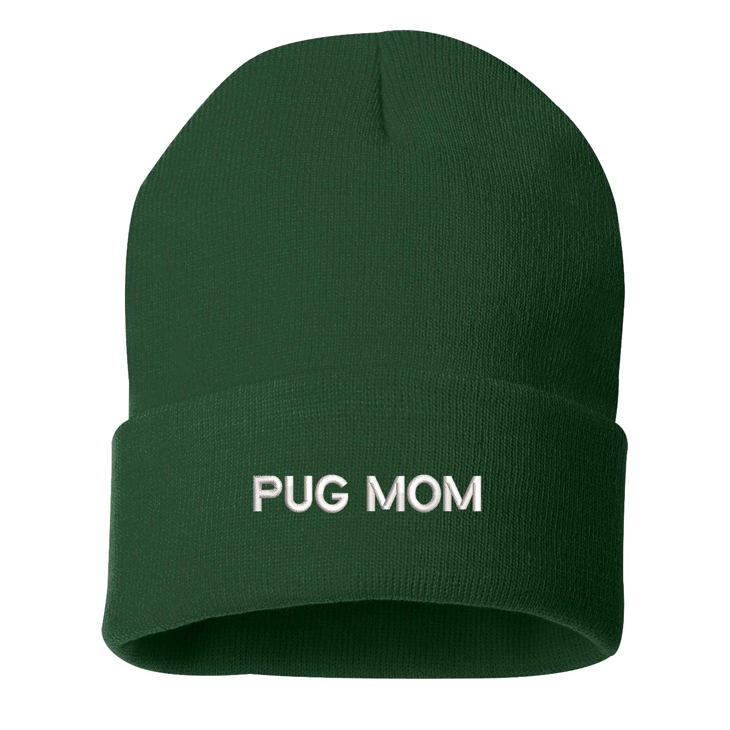 Pug Mom Hat - Cute Pug Dog Mom Beanie for Women - Perfect Gift for Dog Lovers & Winter Fashion Accessory