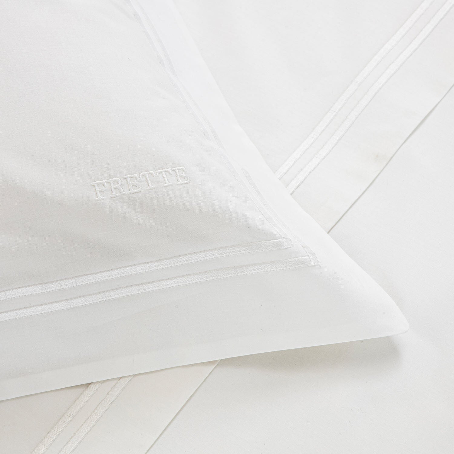 Frette Hotel Classic Euro Sham Pillowcase - Luxury White Cotton Bedding for Home & Hotel Use - Perfect for Master Bedroom, Guest Room, and Airbnb Stays