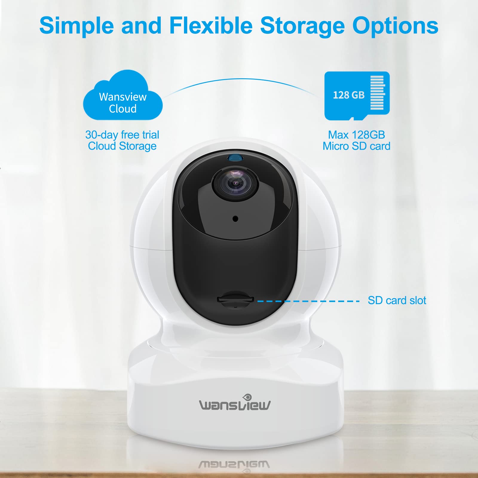 Wansview 2K WiFi IP Baby Monitor Camera - Wireless Indoor Security Camera for Babies, Elderly & Pets with Real-Time Alerts, 2-Way Audio, Night Vision, Pan-Tilt-Zoom, Alexa Compatible - Perfect for Nursery, Home Security & Pet Monitoring (Model Q5)