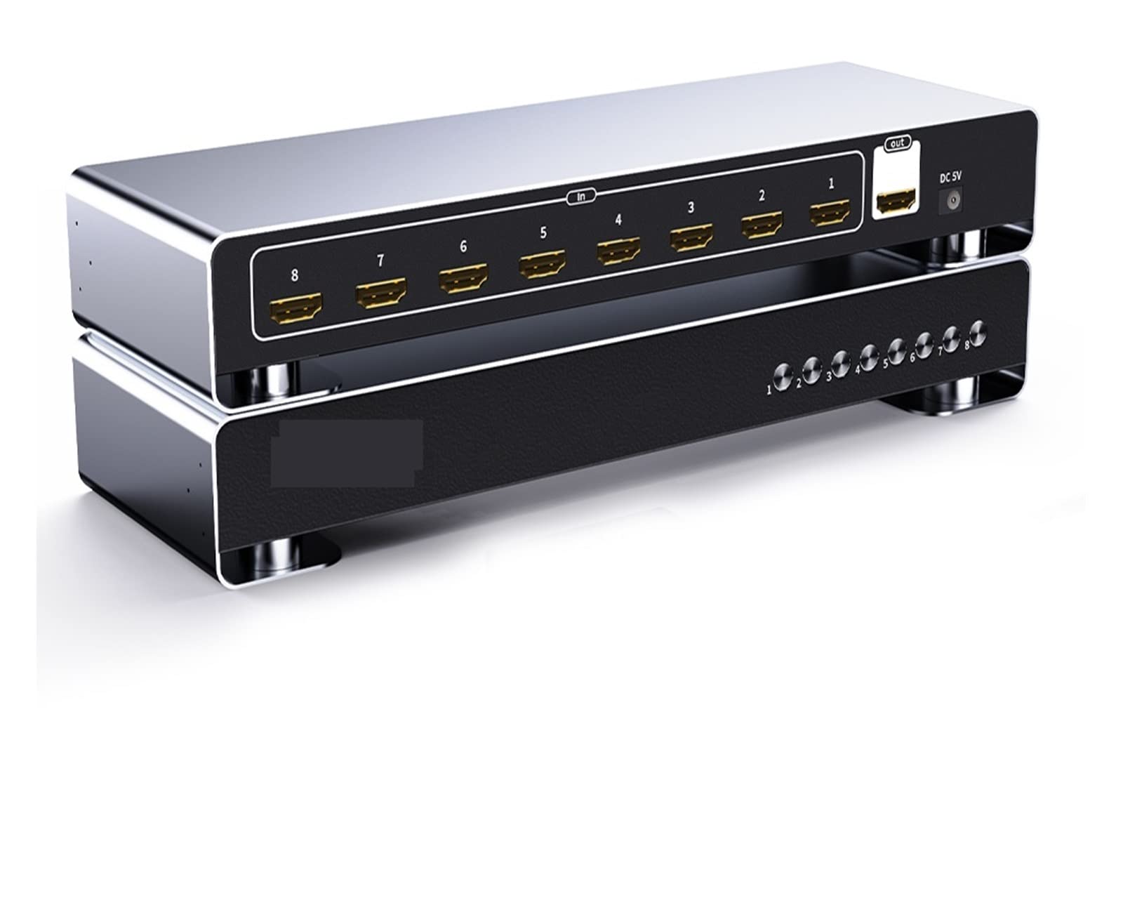 4K 8-Port KVM Switch - 8 In 1 Out HDMI Video Switcher for PC, Laptop, PS3/4/5 | Share Monitor, TV & Projector | Plug & Play USB Hub | Ideal for Home Office, Gaming & Multi-Device Workspaces