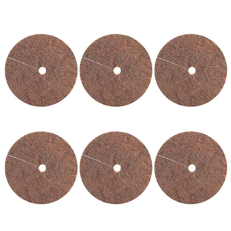 6Pcs Coconut Silk Coasters for Plants - Non-Slip Flower Pot Mats, Round Floor Protectors for Indoor & Outdoor Use - Perfect for Home Decor, Garden, and Table Setting